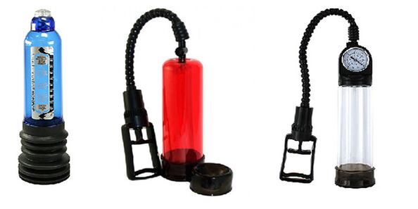 Diferite tipuri de pompe care măresc dimensiunea penisului